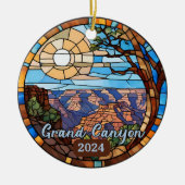 Aangepaste Grand Canyon Faux Glas in lood Keramisch Ornament (Voorkant)