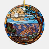 Aangepaste Grand Canyon Faux Glas in lood Keramisch Ornament (Achterkant)