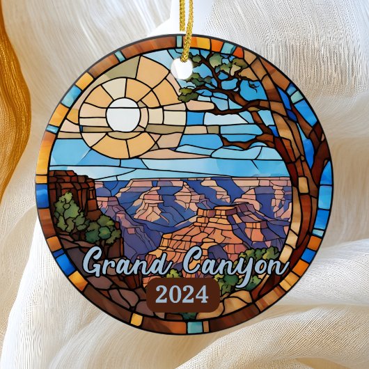 Aangepaste Grand Canyon Faux Glas in lood Keramisch Ornament