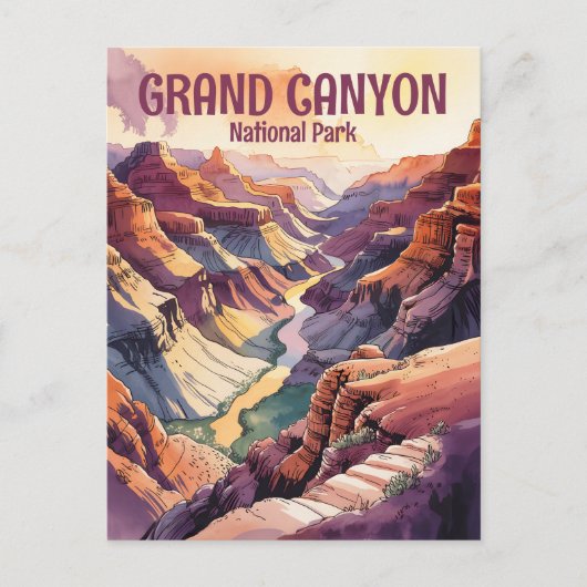 Aangepaste Grand Canyon South Rim Kleurrijke Water Briefkaart (Voorkant)