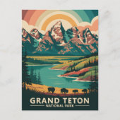 Aangepaste Grand Teton National Park Wildlife Trav Briefkaart (Voorkant)