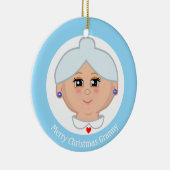 Aangepaste Grandma foto's op lichtblauw en wit Keramisch Ornament (Rechts)
