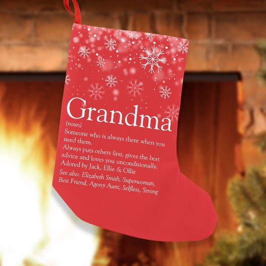 Aangepaste Grandma Granny Definition Holiday Snow Kleine Kerstsok