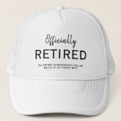 Aangepaste grap, kantoor pensioen cadeau trucker pet (Voorkant)
