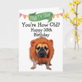 Aangepaste grappige 35e verjaardag van uw hond kaart (Gele Bloem)