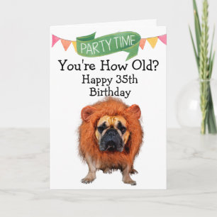 Aangepaste grappige 35e verjaardag van uw hond kaart
