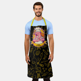 Aangepaste Grappige Barbecue Chef Varken Grillend  Schort