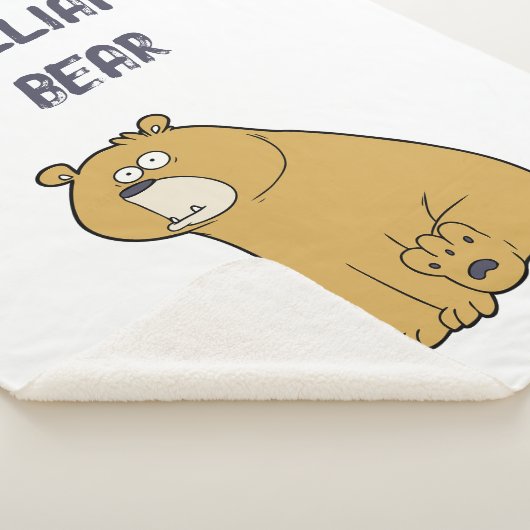 Aangepaste grappige beer Schattigee cartoon voor k Sherpa Deken (3/4)