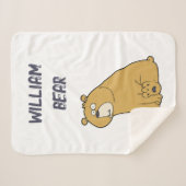 Aangepaste grappige beer Schattigee cartoon voor k Sherpa Deken (Voorkant (horizontaal))