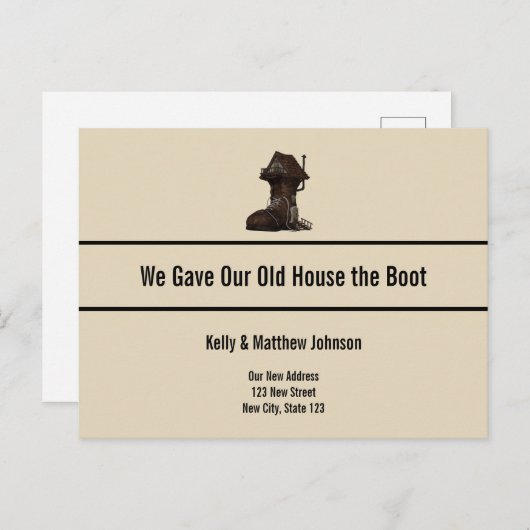Aangepaste Grappige Boot House Verhuisaankondiging Aankondigingskaart (Voorkant / Achterkant)