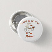 Aangepaste Grappige Bruid Eend Afscheidscadeaus vo Ronde Button 3,2 Cm (Voorkant /achterkant)