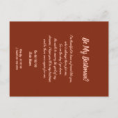 Aangepaste grappige bruidegom kat als mijn getuige uitnodiging briefkaart (Achterkant)