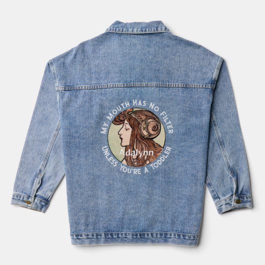 Aangepaste Grappige Cadeaus voor Drukke Werkende S Denim Jacket (Achterkant)
