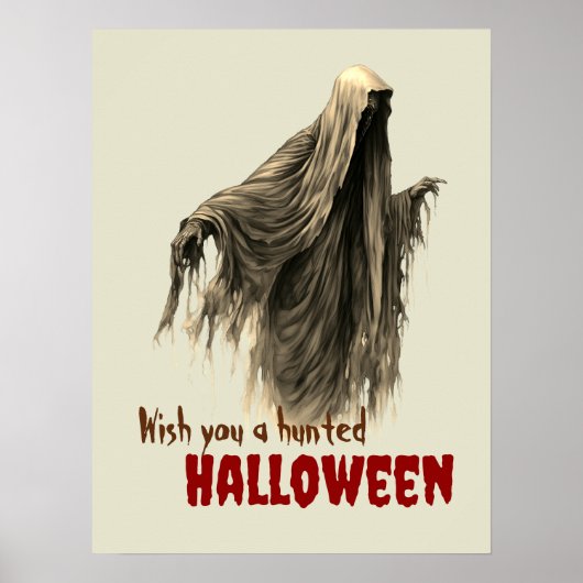 Aangepaste Grappige Creepy Ghoul Haunted Halloween Poster (Voorkant)