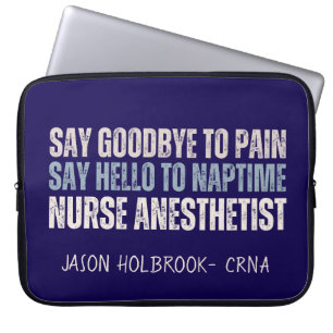 Aangepaste Grappige CRNA Verpleegkundige Anestheti Laptop Sleeve