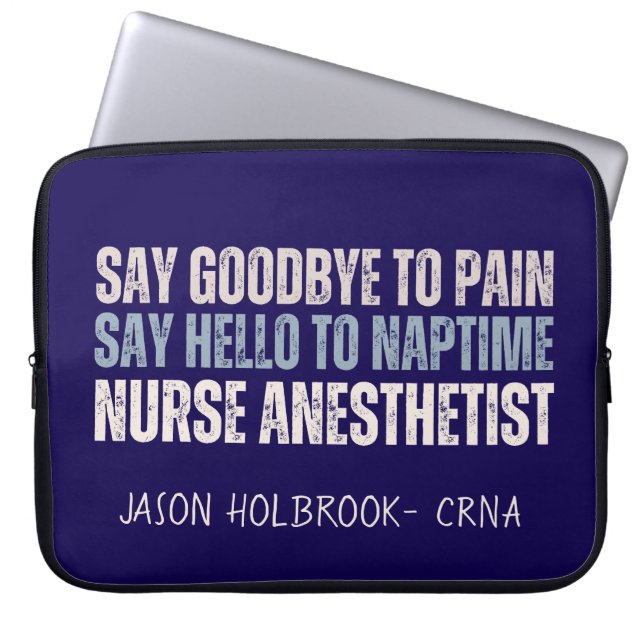 Aangepaste Grappige CRNA Verpleegkundige Anestheti Laptop Sleeve (Voorkant)