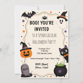 Aangepaste grappige en enge Halloween-feestuitnodi Kaart