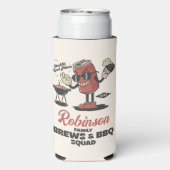 Aangepaste Grappige Familie Barbeque Groep Matchin Seltzer Blikjeskoeler (Seltzer Achterkant)