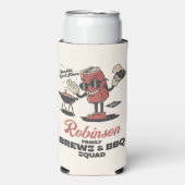 Aangepaste Grappige Familie Barbeque Groep Matchin Seltzer Blikjeskoeler (Seltzer Voorkant)