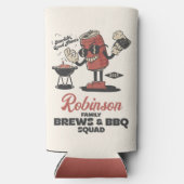 Aangepaste Grappige Familie Barbeque Groep Matchin Seltzer Blikjeskoeler (Achterkant)