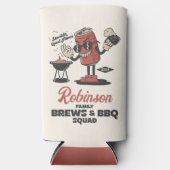 Aangepaste Grappige Familie Barbeque Groep Matchin Seltzer Blikjeskoeler (Voorkant)