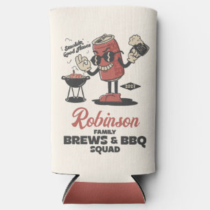 Aangepaste Grappige Familie Barbeque Groep Matchin Seltzer Blikjeskoeler