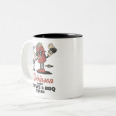 Aangepaste Grappige Familie Barbeque Groep Matchin Tweekleurige Koffiemok (Voorkant links)
