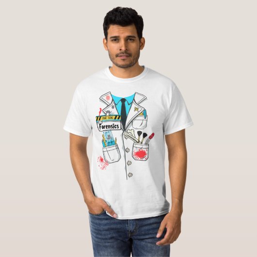 Aangepaste Grappige Forensische Wetenschap Lab Coa T-shirt (Voorkant volledig)