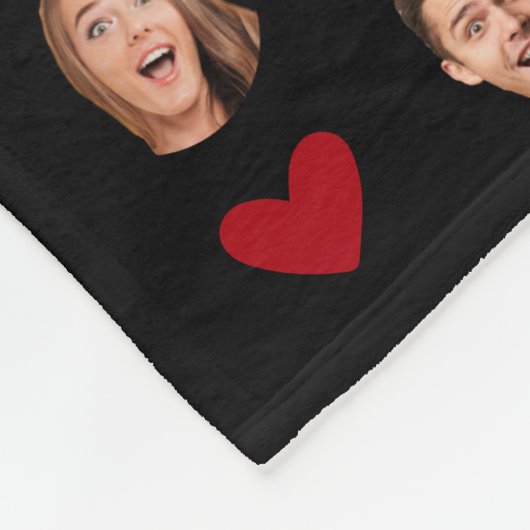 Aangepaste Grappige Gezicht Foto Cutout Valentijns Fleece Deken (Hoek)