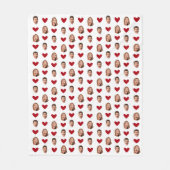 Aangepaste Grappige Gezicht Foto Cutout Valentijns Fleece Deken (Voorkant)