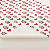 Aangepaste Grappige Gezicht Foto Cutout Valentijns Sherpa Deken (3/4)