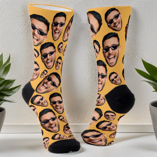 Aangepaste Grappige Gezicht Foto Print Sokken Bana