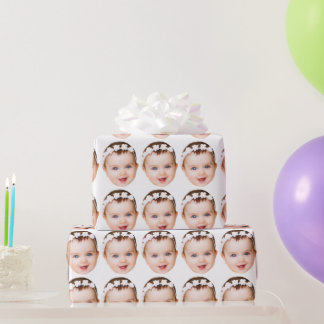 Aangepaste grappige gezicht gepersonaliseerde foto cadeaupapier