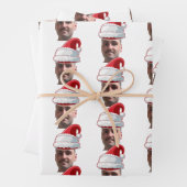 Aangepaste grappige gezicht inpakpapier kerst vel (In situ)