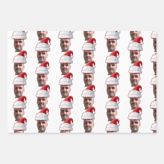 Aangepaste grappige gezicht inpakpapier kerst vel (Voorkant)
