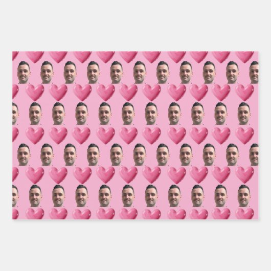 Aangepaste grappige gezicht inpakpapier Valentijns (Voorkant 3)