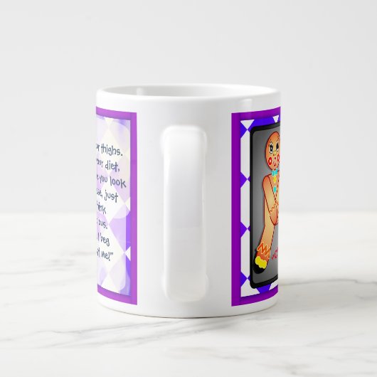 Aangepaste grappige Gingerbread Man Grote Koffiekop (Achterkant)