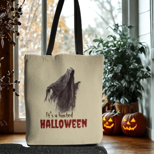 Aangepaste Grappige Gotische Horror Spooky Ghost H Tote Bag
