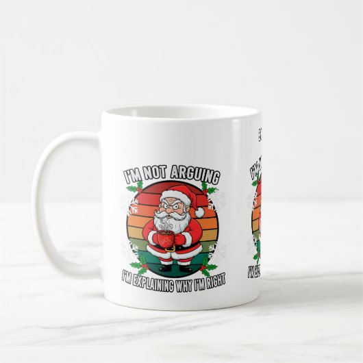 Aangepaste Grappige Grumpy Kerstman Kerstmis Koffiemok (Links)