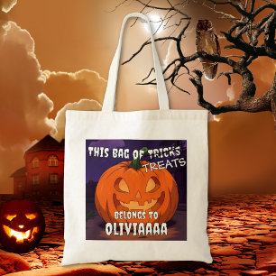 Aangepaste Grappige Halloween Trick or treat Tote Bag
