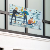 Aangepaste grappige handyman bedrijfsreclame spandoek (Buitenkant Gebouw)