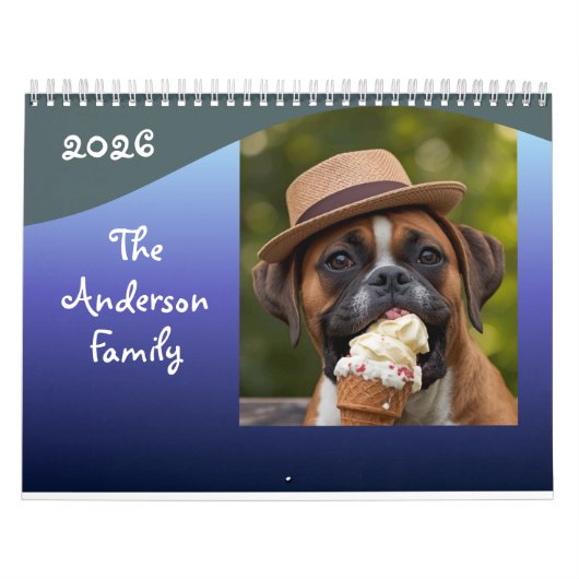 Aangepaste Grappige Hond Foto Kalender Personalise (Hoes)