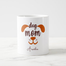 Aangepaste Grappige Hond Moeder Script Naam Grote Koffiekop