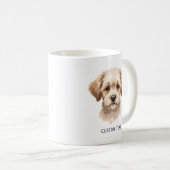 Aangepaste Grappige Hond Portret Foto Met Tekst Koffiemok (Voorkant rechts)