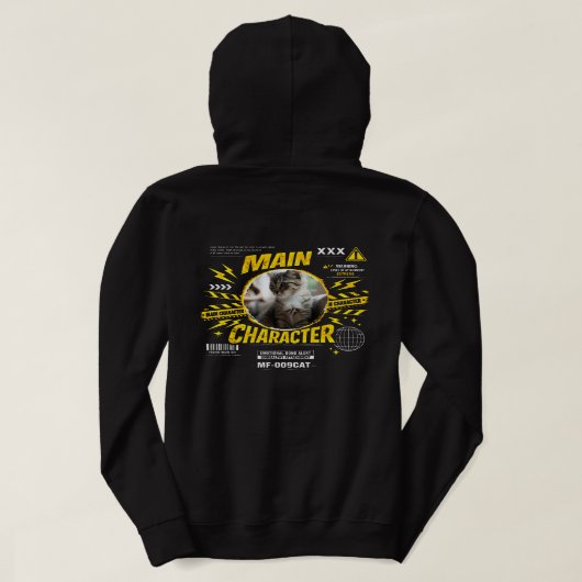 Aangepaste Grappige Hoofdpersonage Kattenliefhebbe Hoodie (Design achterkant)