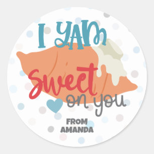 Aangepaste Grappige I YAM Verliefd Op Jou Valentij Ronde Sticker