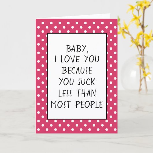 Aangepaste Grappige Ik Hou Van Jou Omdat Citaat Kaart (Gele Bloem)