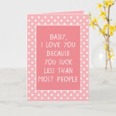 Aangepaste grappige 'Ik hou van jou omdat' citaatk Kaart (Gele Bloem)