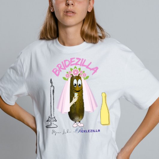 Aangepaste Grappige Ingelegde Bruidszila De Bachel T-shirt