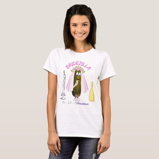 Aangepaste Grappige Ingelegde Bruidzilla Bachelore T-shirt (Voorkant volledig)